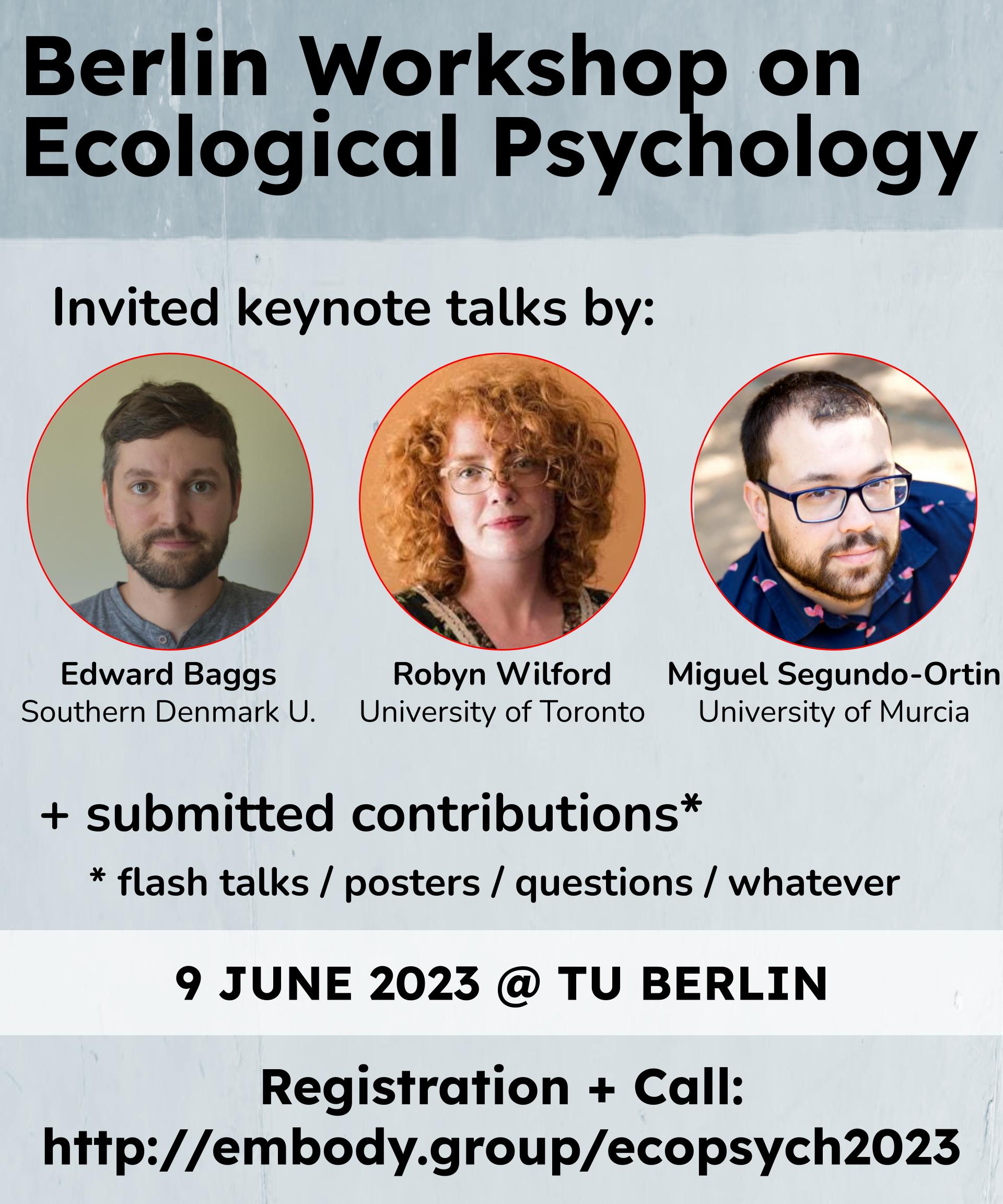Berlin Workshop on Ecological Psychology: June 8, 2023